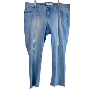 Torrid Women's Jeans Distressed Boyfriend High Rise Light Wash Plus Size 20